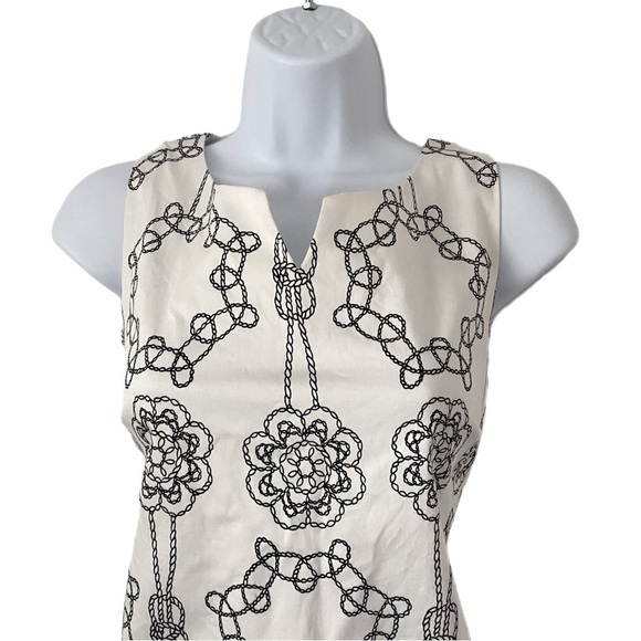 London Times Black and White Nautical Rope Sleeveless Boho Coastal Midi Dress 10 - Picture 3 of 8